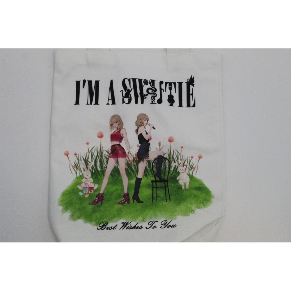I'm A Swiftie Taylor Swift Inspired White Canvas Tote Bag Best Wishes To You